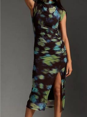 Anthropologie The Maya Ruched Mesh dress